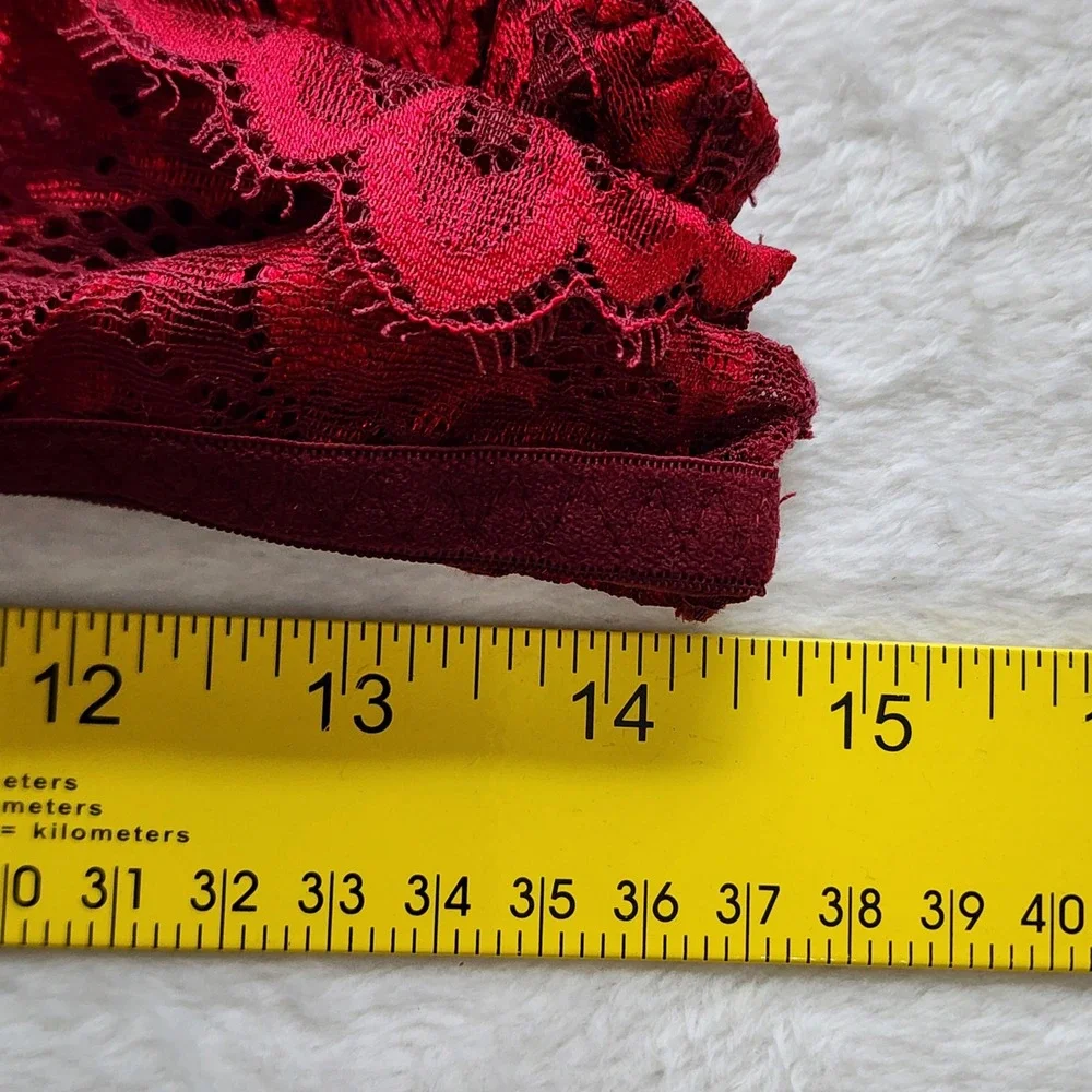Victoria's Secret Lace Bralette Womens Large Red Floral Romantic Boho Bra - Picture 12 of 13